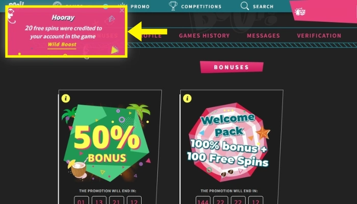 ブーイカジノ(Booi)入金不要ボーナス